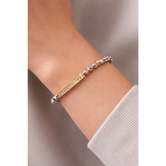 Unbranded Jewelry - 14K Gold Plated Women's Tri-Color Pearl Bracelet Brand New